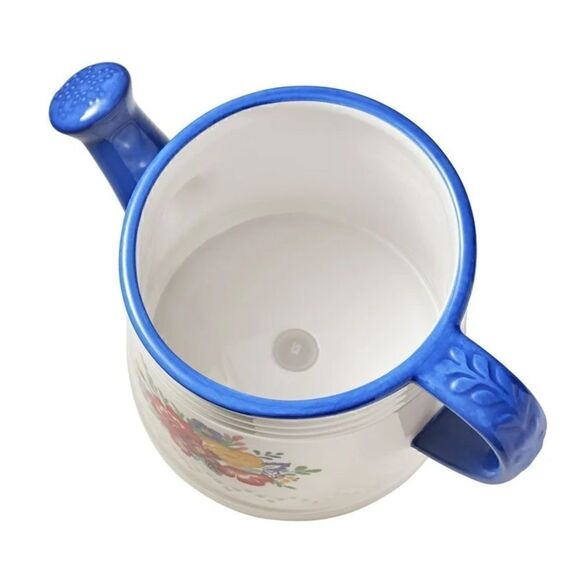 2024 🦋 New The Pioneer Woman 6-Inch Blue & White Watering Can Ceramic Planter - Picture 4 of 8